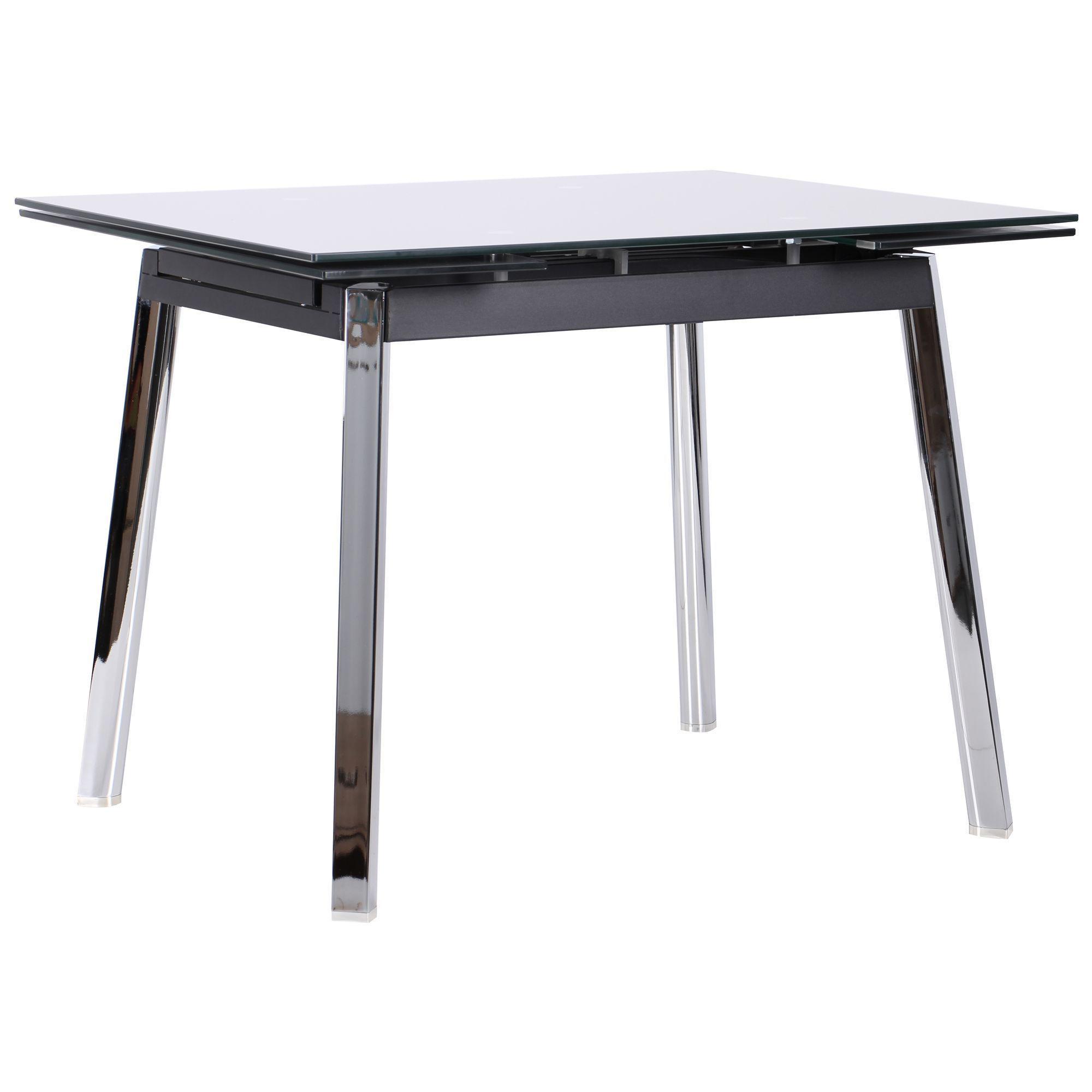 Обеденный стол AMF Виктория 770х1000+550х800 Хром/Антрацит
