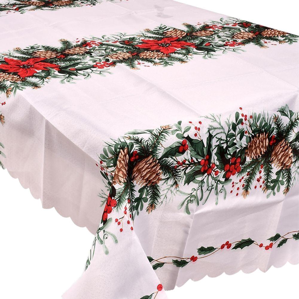 Скатерть Stenson New Year's Ikebana 150x180 см Белый (M50082-180)