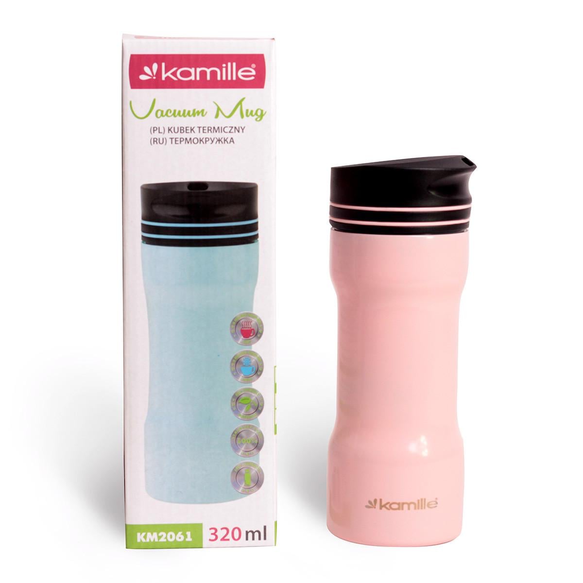 Термокружка Kamille KM-2061 из нержавеющей стали 320 мл Розовый (29-84-2061RZ)