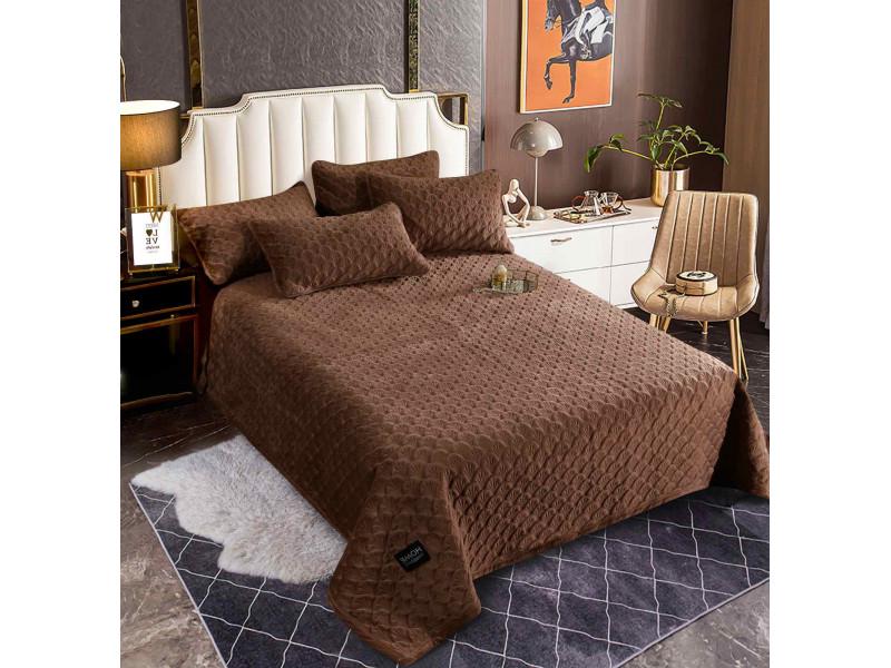 Плед стёганый Салют Полуторный 8530 Коричневый (DR009588)