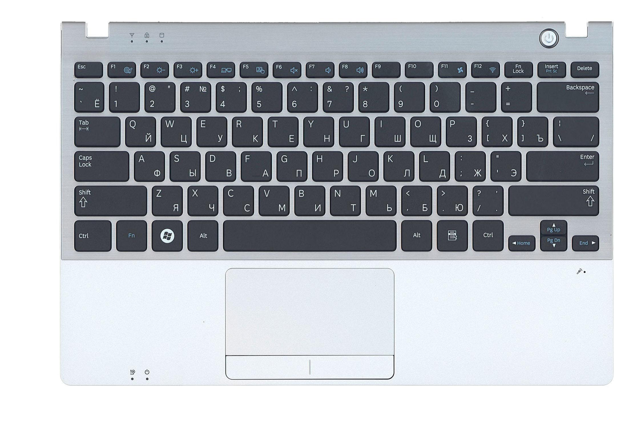 Клавиатура для ноутбука Samsung NP350U2B TopCase Black Silver