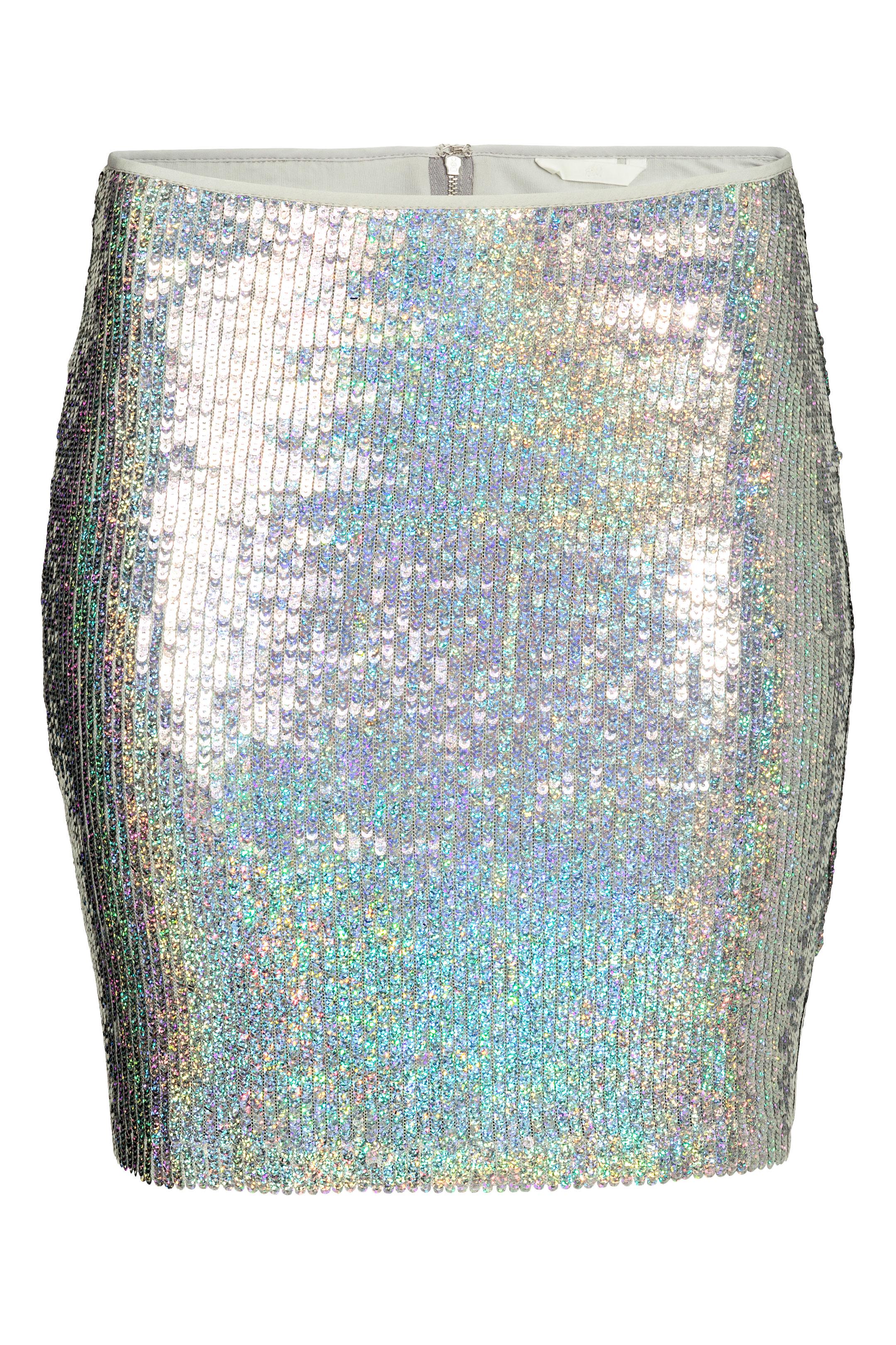 Юбка с пайетками р. 36 Серебристый (4395934dm) - фото 2 Юбка с пайетками р. 36 Серебристый (4395934dm) - фото 2