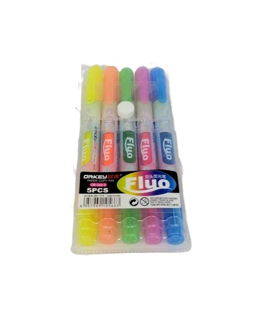 Набір маркерів двосторонніх текстовиділювачів WW00186 5 кольорів