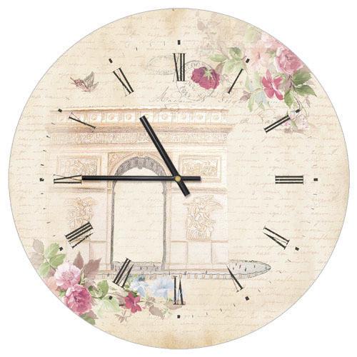 Часы настенные круглые Presentville Триумфальная арка 36 см (CHR P 15M018)