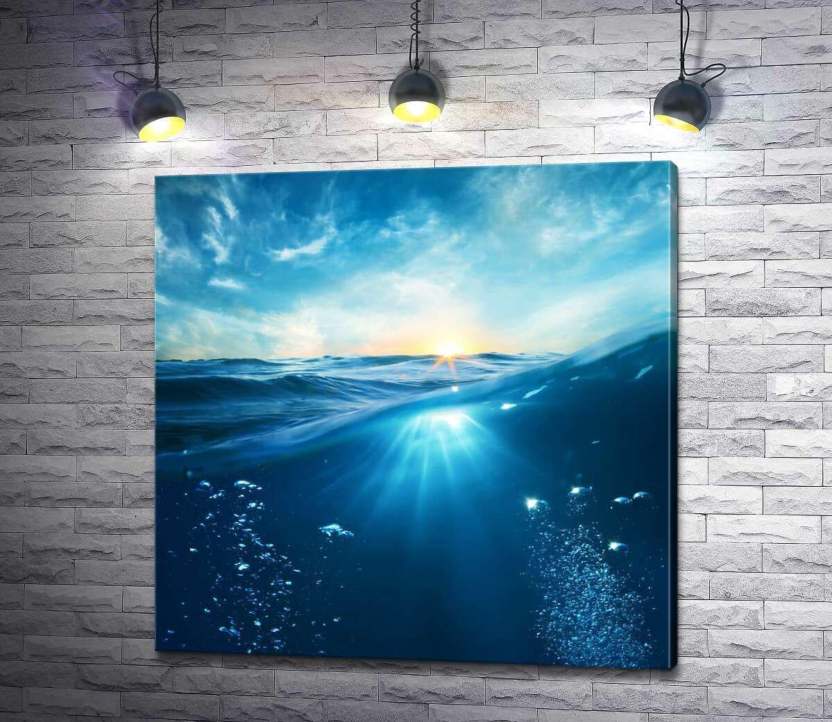 Картина ArtPoster Солнечные лучи попадают в голубую глубину воды 100x100 см Модуль №1 (002541) Картина ArtPoster Солнечные лучи попадают в голубую глубину воды 100x100 см Модуль №1 (002541)