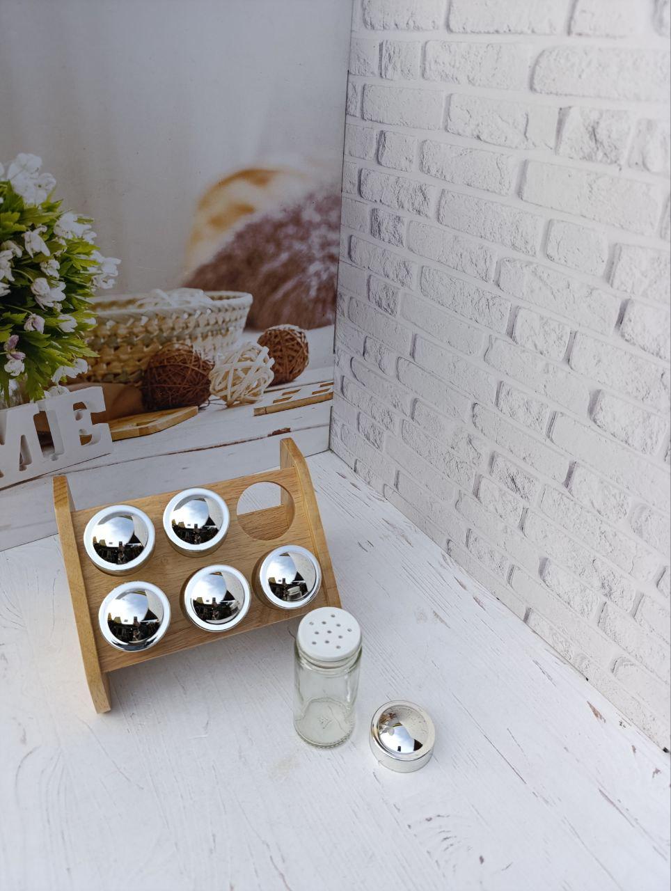 Набор для специй STENSON MS-0368 на бамбуковой подставке 7 пр.