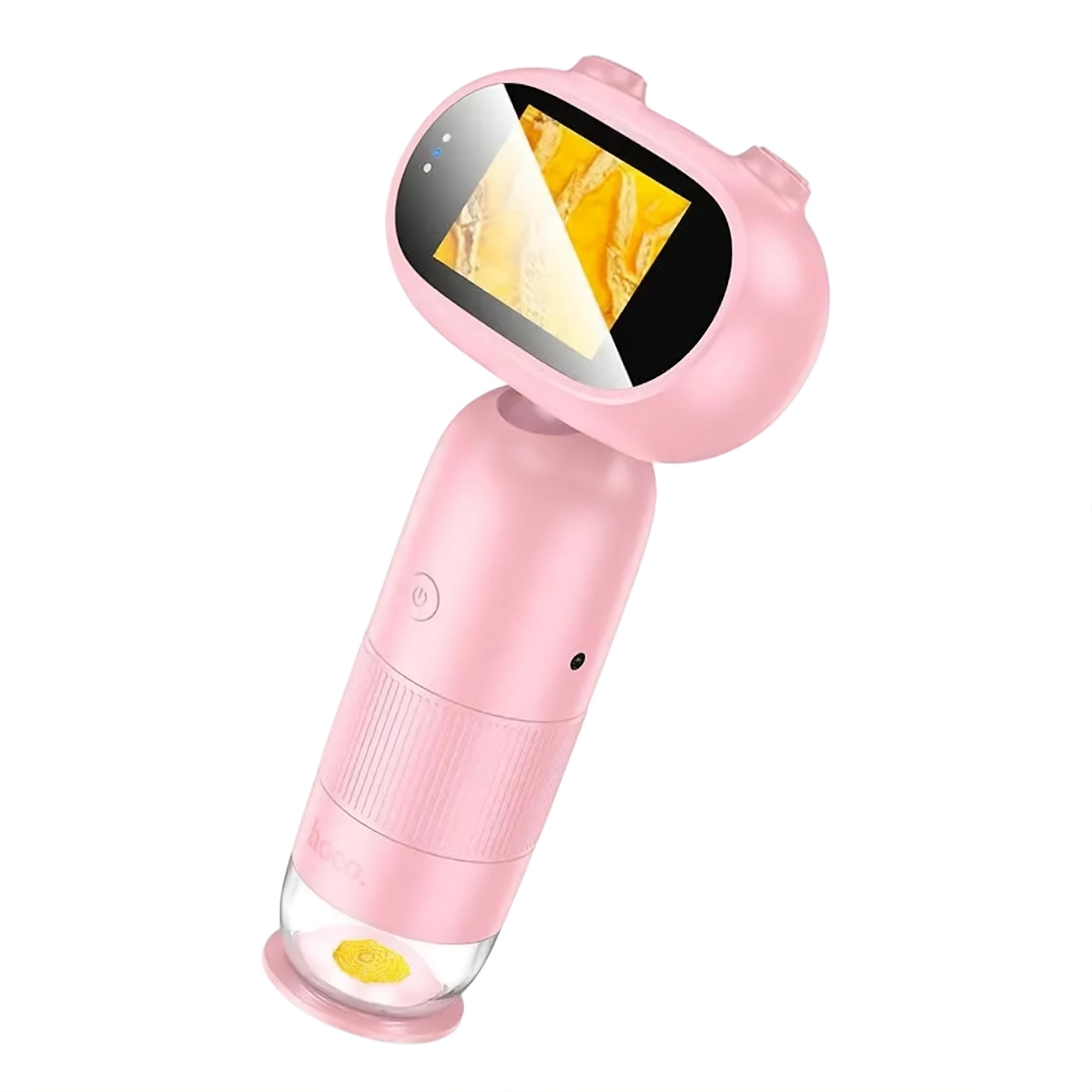 Мікроскоп дитячий цифровий Hoco DV206 з 2" IPS-екраном/1080P/8 LED/акумулятор 800 mAh Рожевий (30775218) Мікроскоп дитячий цифровий Hoco DV206 з 2" IPS-екраном/1080P/8 LED/акумулятор 800 mAh Рожевий (30775218)