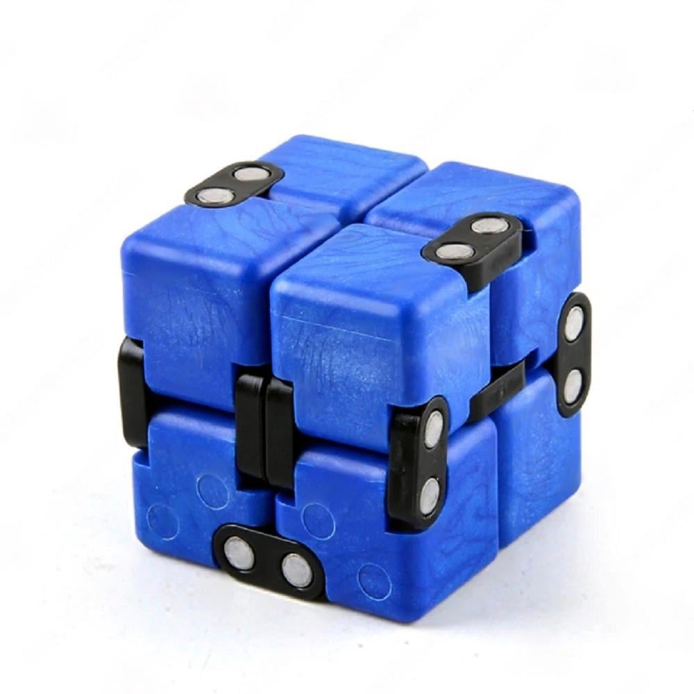 Игрушка-антистресс Бесконечный кубик фиджет 7,3x3,6x1,8 см Синий