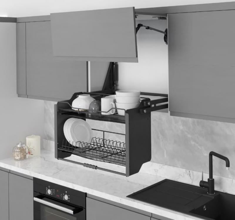 Сушка для посуды выдвижная Starax в подъемный модуль на механизме L 600 мм Антрацит (S-5181-А)