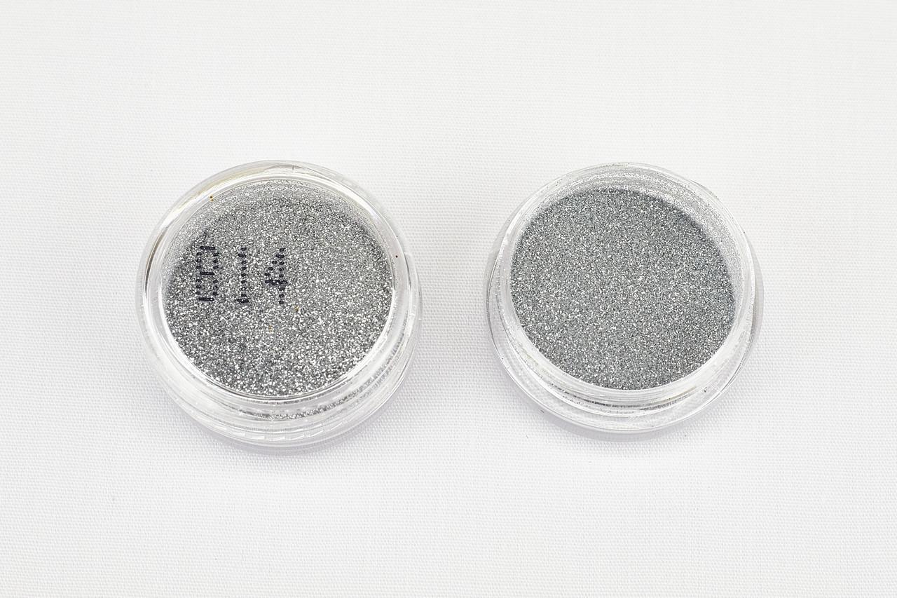 Глитер 814 0,07 мм 1/360 2 мл Серебристый (078141) - фото 2