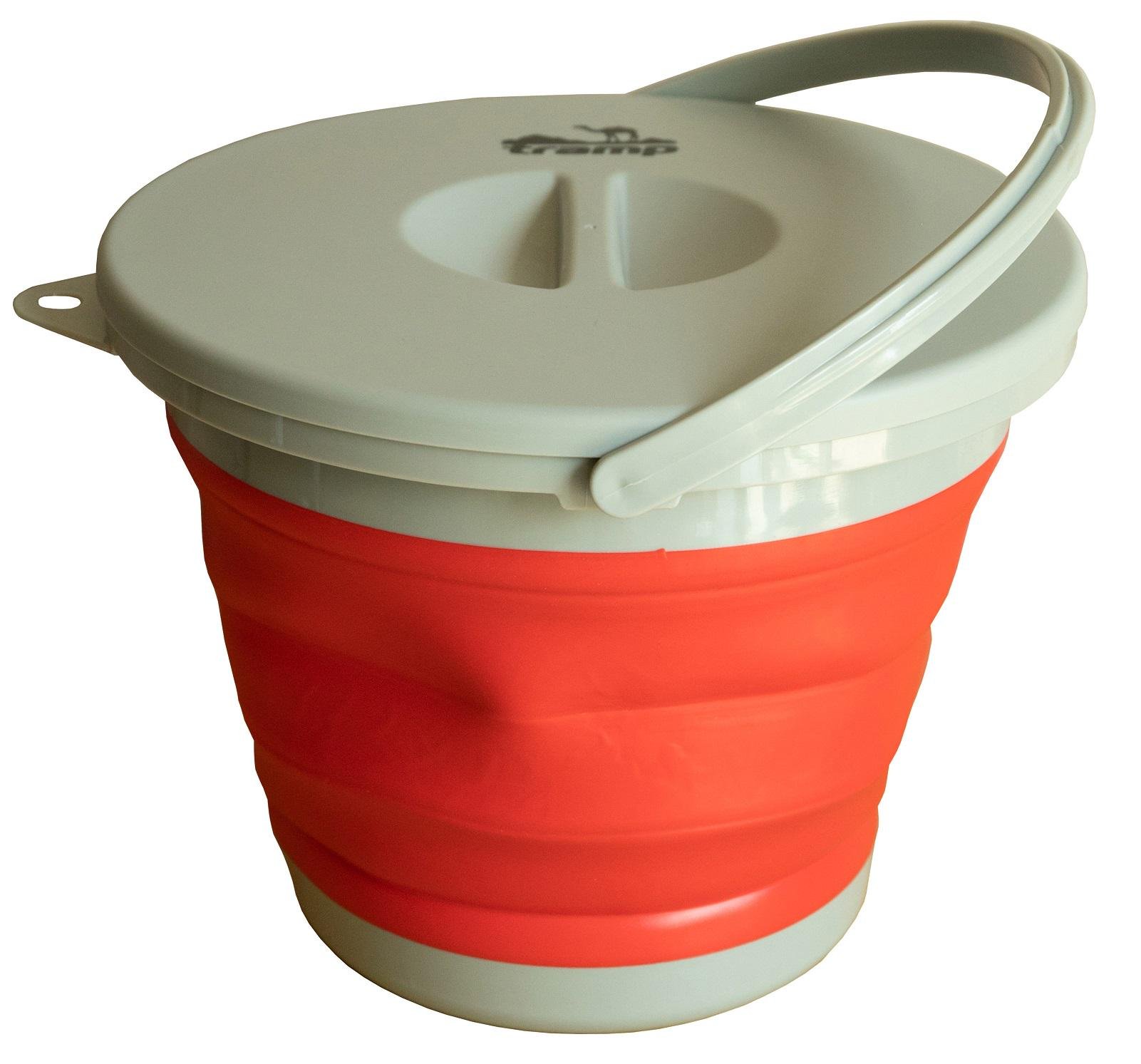 Ведро Tramp складное с крышкой 5 л силиконовое Красный (TRC-127-red)