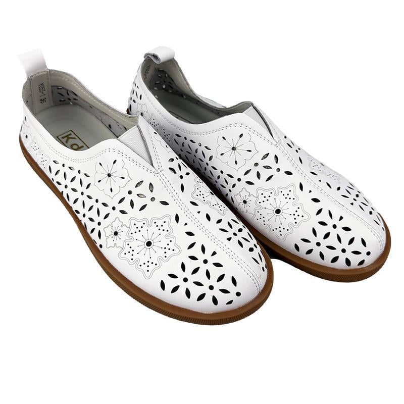 Мокасини жіночі перфорована шкіра 20055-1 p. 40 25.5-26 см Білий