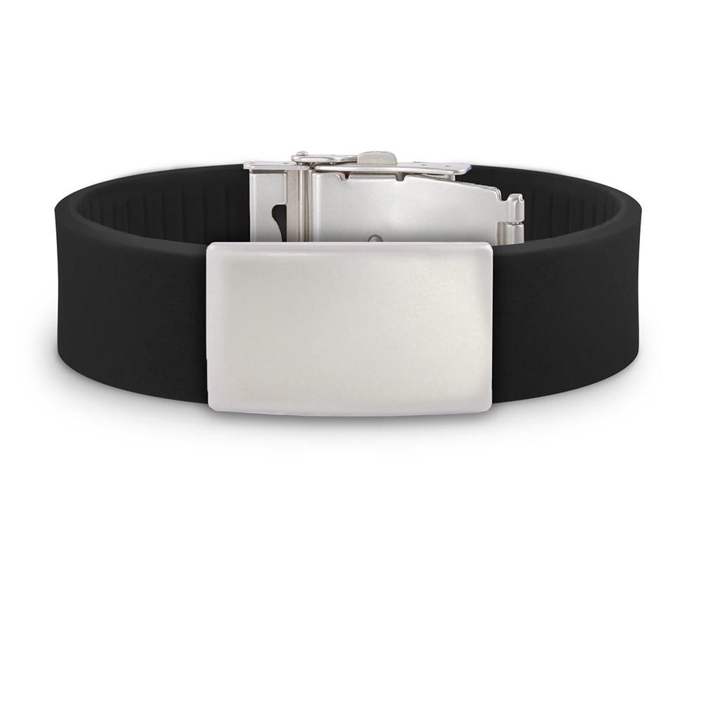 Браслет ID с пластиной Черно-серый (БС01)