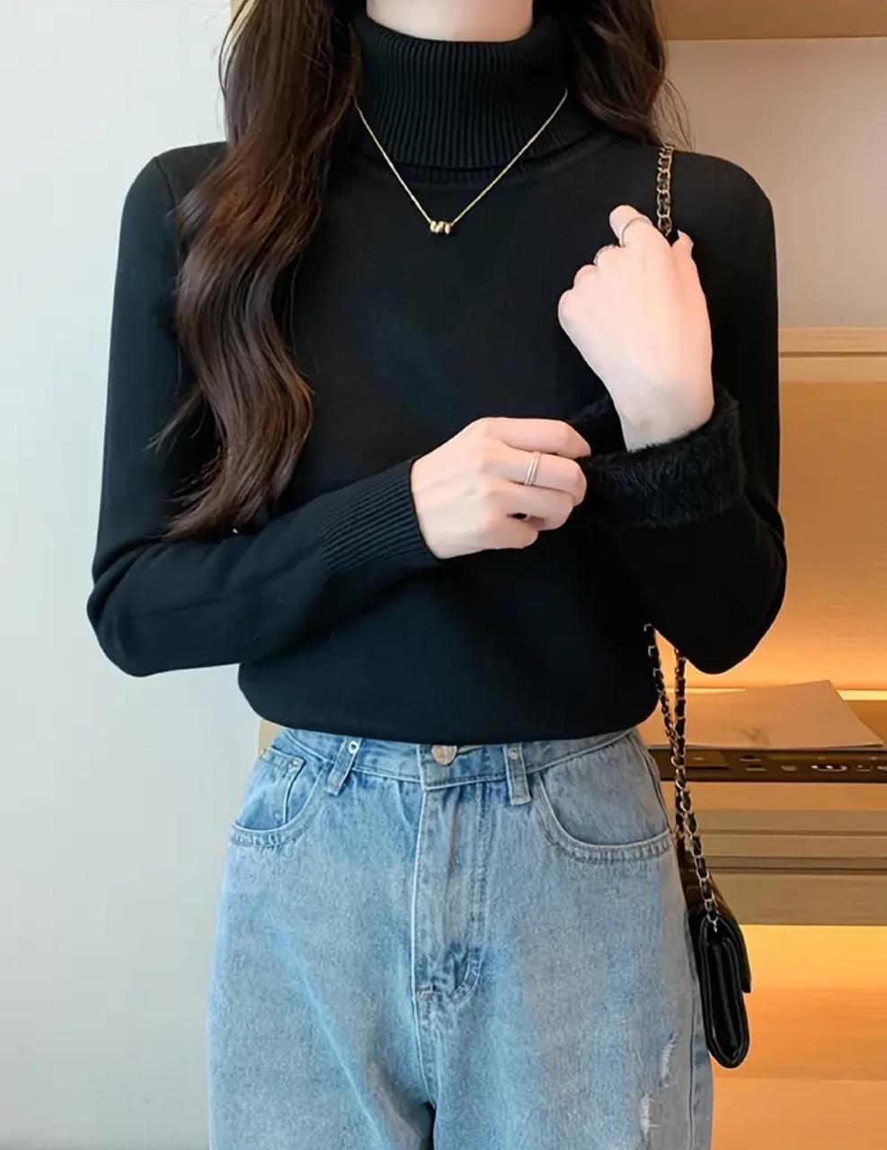 Водолазка зимова з хутром усередині L Чорний (2513174764) - фото 4 Водолазка зимова з хутром усередині L Чорний (2513174764) - фото 4