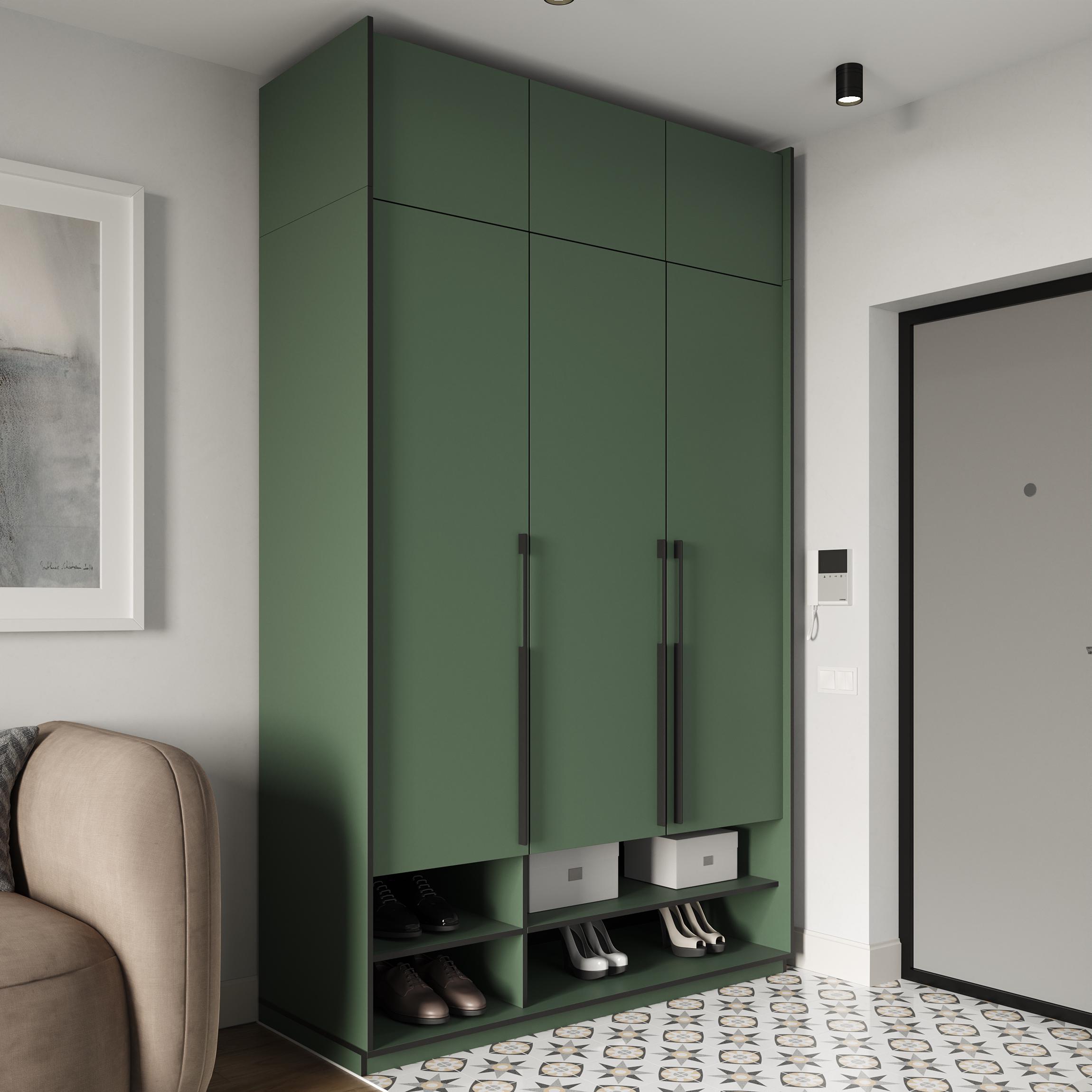 Шафа в передпокій розпашна тридверна зі штангою для одягу та антресолью 1485х2500х570 мм Зелений (mr-6a-gd) - фото 1 Шафа в передпокій розпашна тридверна зі штангою для одягу та антресолью 1485х2500х570 мм Зелений (mr-6a-gd) - фото 1