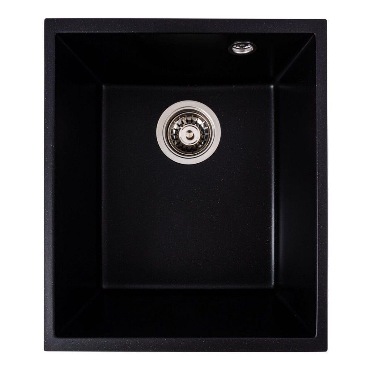 Мийка гранітна Valeso Roxy 370х440 врізна прямокутна Чорний металік матовий (PLTM-SP000047361)