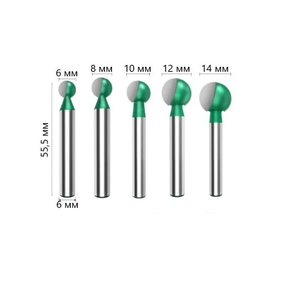 Фреза по дереву набор фрез диаметром 6-14 мм 5 шт. (AN00450-1) - фото 6 Фреза по дереву набор фрез диаметром 6-14 мм 5 шт. (AN00450-1) - фото 6