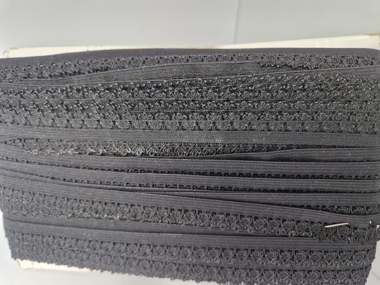 Резинка станова ажурна 1,5 см Чорний (1857307295) - фото 2