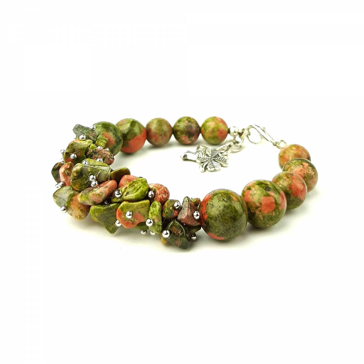 Браслет DARSANA Лесная тишина из натурального камня яшма унакит (DRSU118)