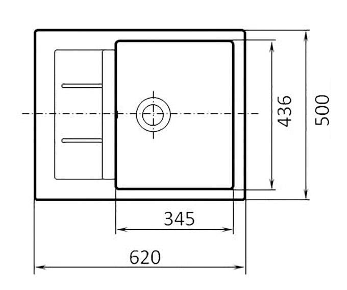 Мийка кухонна Verona №3 620х500 мм Антрацитовий - фото 2