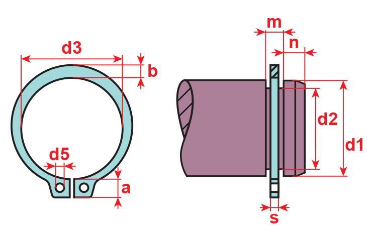 Кільце для валу Spec DIN 471 Ø 55 мм 10 шт. (95PK1000095PK10550) - фото 2