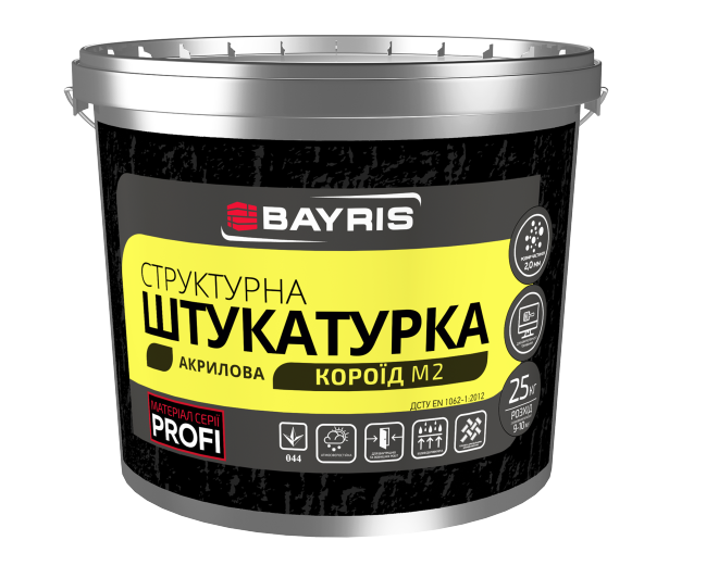 Штукатурка структурная фасадная для стен Bayris Короед М2 акриловая 25 кг (1685275013)