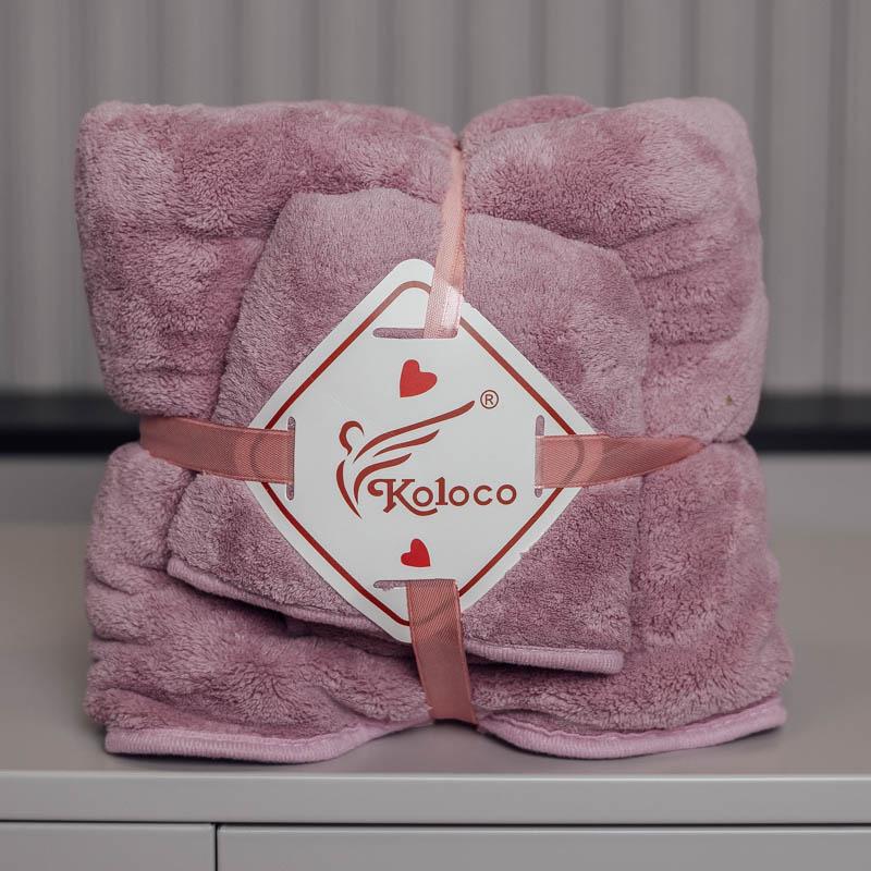 Набор полотенец Koloco однотонная фибра 35х75 см 140х70 см Пастельно-фиолетовый (88270)