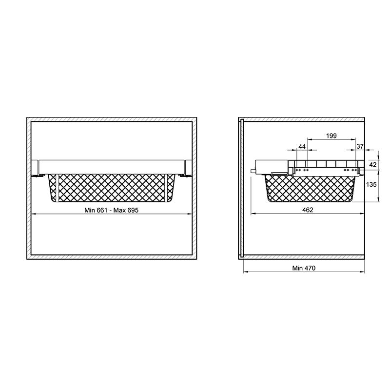Кошик для одягу Muller металева сітка 700/661/695 мм Онікс (4411) - фото 9