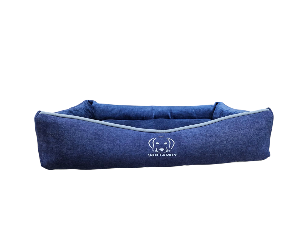 Лежанка з текстилю для великих собак Daisy Blue XL 125х90х20 см Синій
