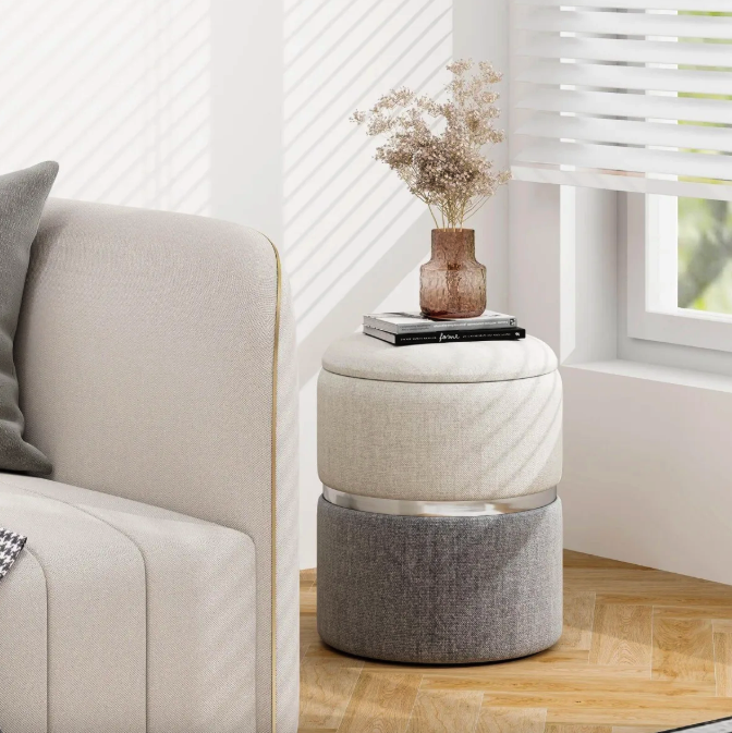 Пуф Costway Rosana 2 шт. велюровий Сірий (5009) - фото 3