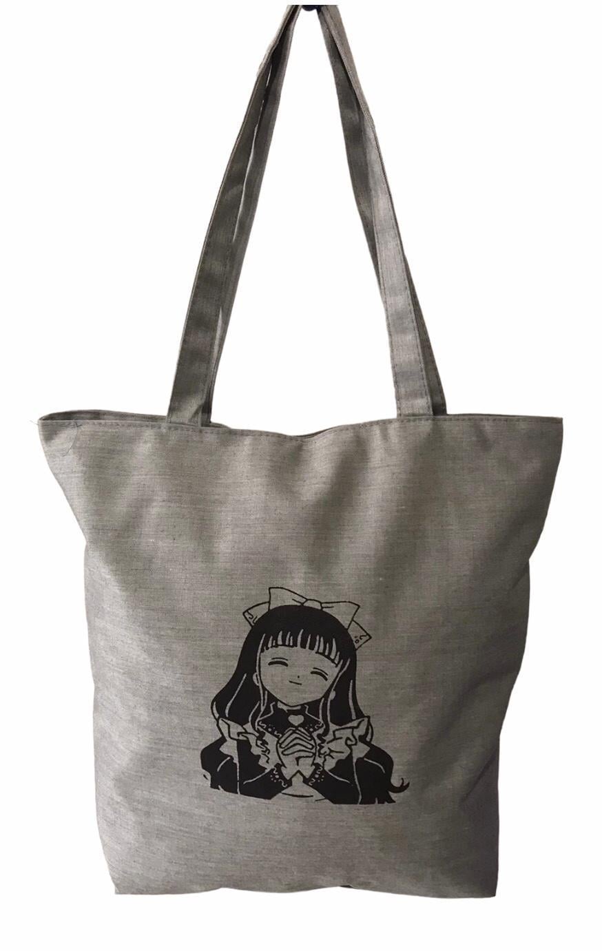 Шопер жіночий тканинний повсякденний на блискавці з дівчинкою Сірий (026W) Шопер жіночий тканинний повсякденний на блискавці з дівчинкою Сірий (026W)
