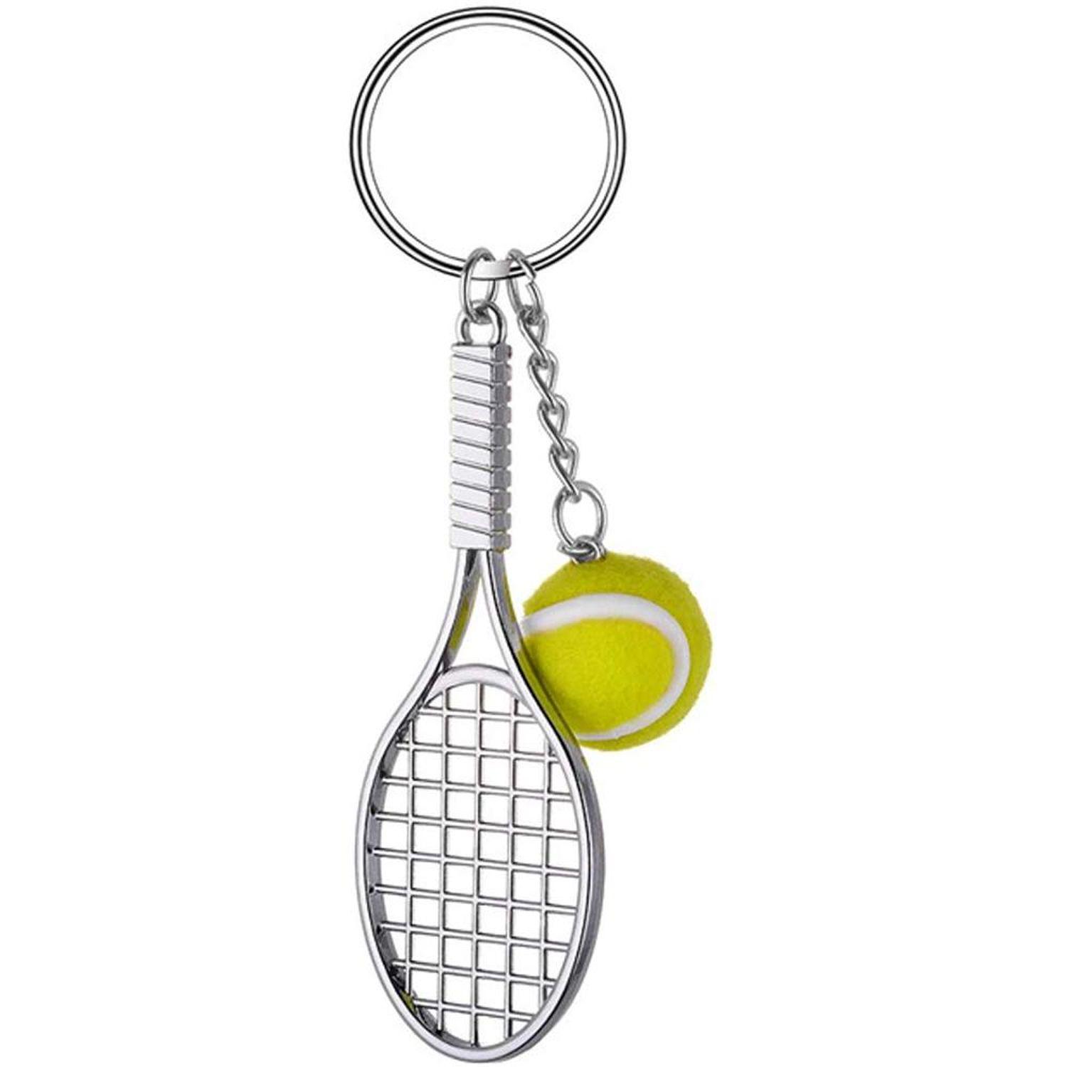 Брелок для ключей Теннис для ключей с мячиком и ракеткой металлический Зеленый (99_9_0_1С) - фото 4