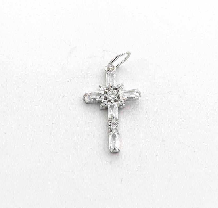 Кулон хрест срібний Maxi Silver 8116 з прямокутними каменями (88116)