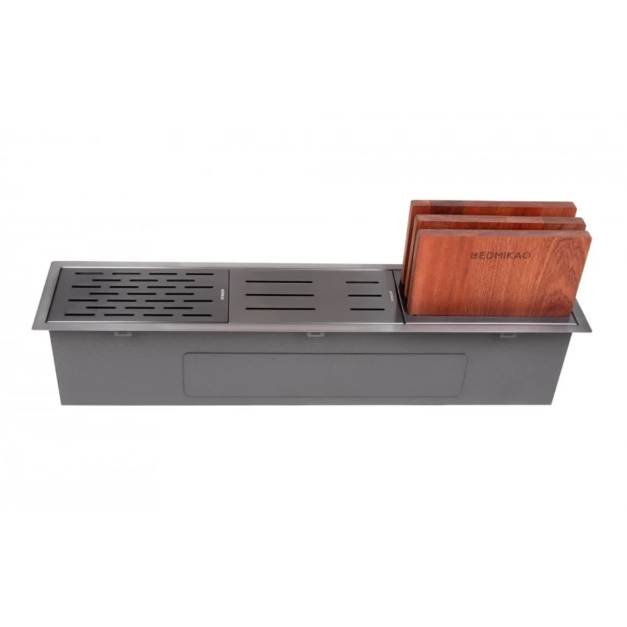 Сушка-органайзер вбудована LEOMIKAO ML-01 GM PVD вороняна сталь (000346) - фото 9 Сушка-органайзер вбудована LEOMIKAO ML-01 GM PVD вороняна сталь (000346) - фото 9