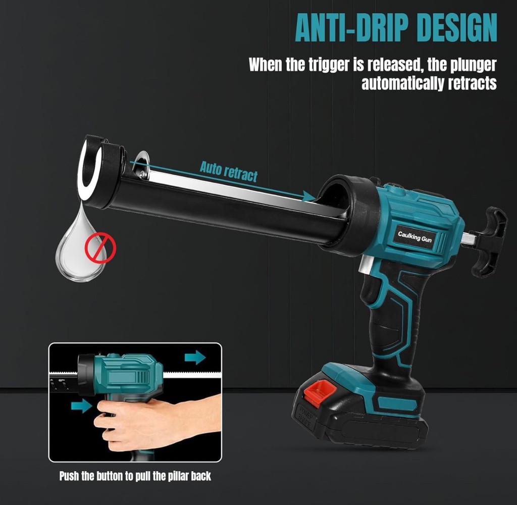 Пистолет для силикона беспроводной 300 мл LED 4 скорости 18V - фото 3 Пистолет для силикона беспроводной 300 мл LED 4 скорости 18V - фото 3