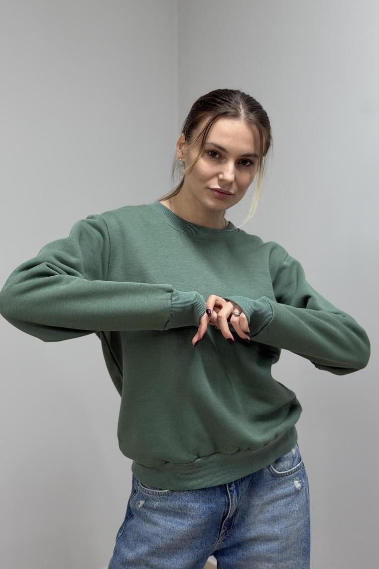 Світшот жіночий М116.4 з начосом L Світла оливка (30665193) - фото 1 Світшот жіночий М116.4 з начосом L Світла оливка (30665193) - фото 1