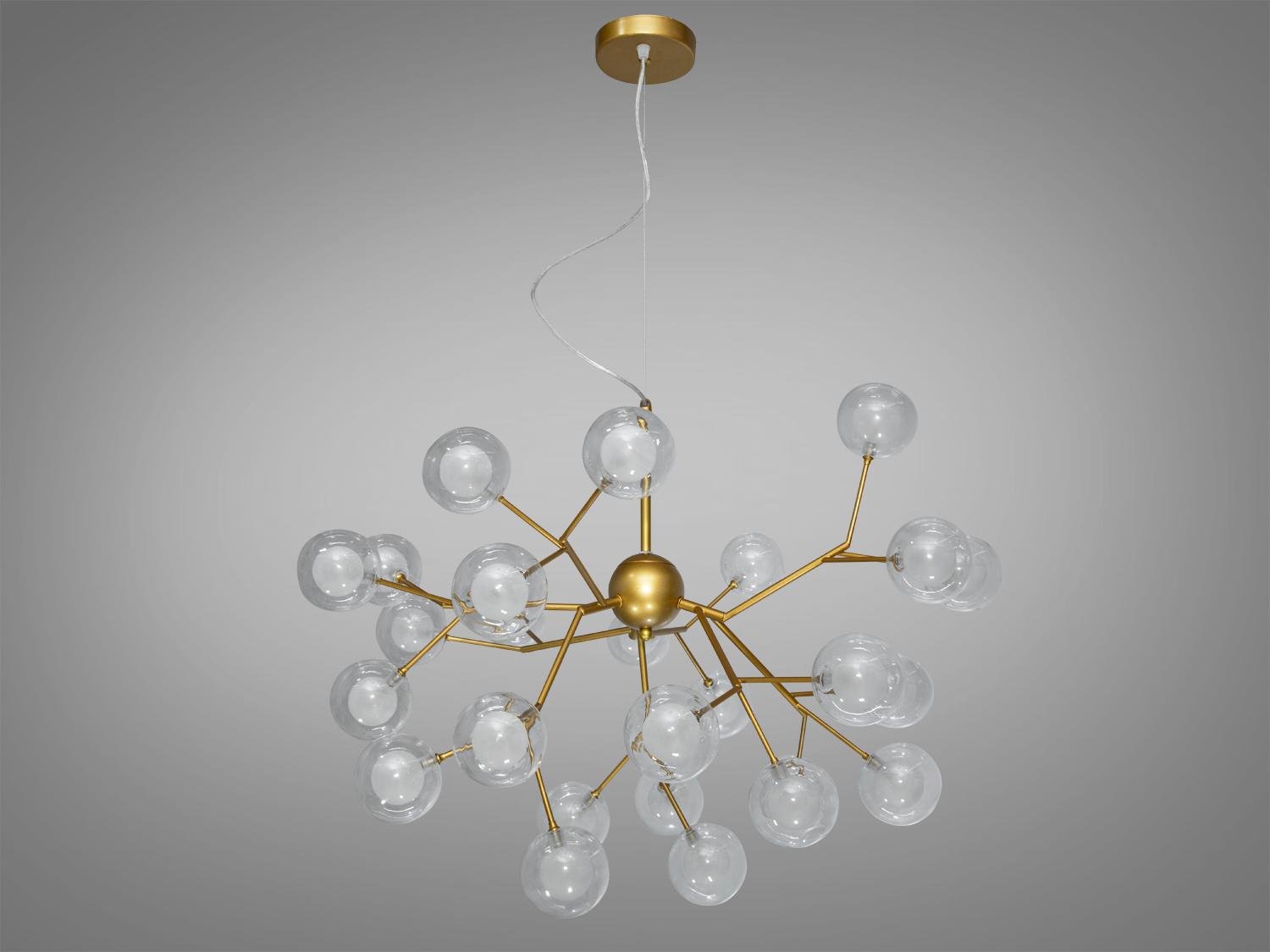 Люстра подвесная Светлячок 27 ламп Золотой сатин (887-27B GD) - фото 1 Люстра подвесная Светлячок 27 ламп Золотой сатин (887-27B GD) - фото 1