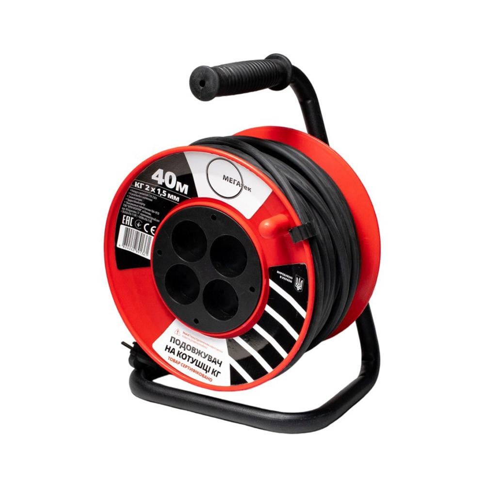 Подовжувач на котушці МЕГАтек КГ 40 м 2х1,5 мм (24757533) - фото 1 Подовжувач на котушці МЕГАтек КГ 40 м 2х1,5 мм (24757533) - фото 1