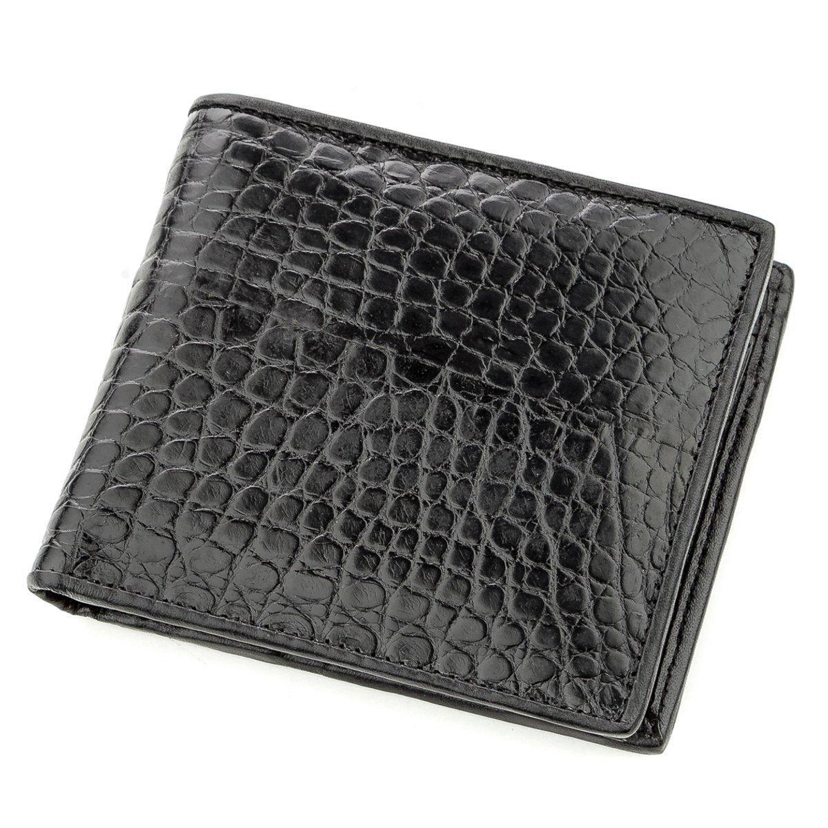 Кошелек мужской Crocodile leather 18584 кожа Черный (23872)