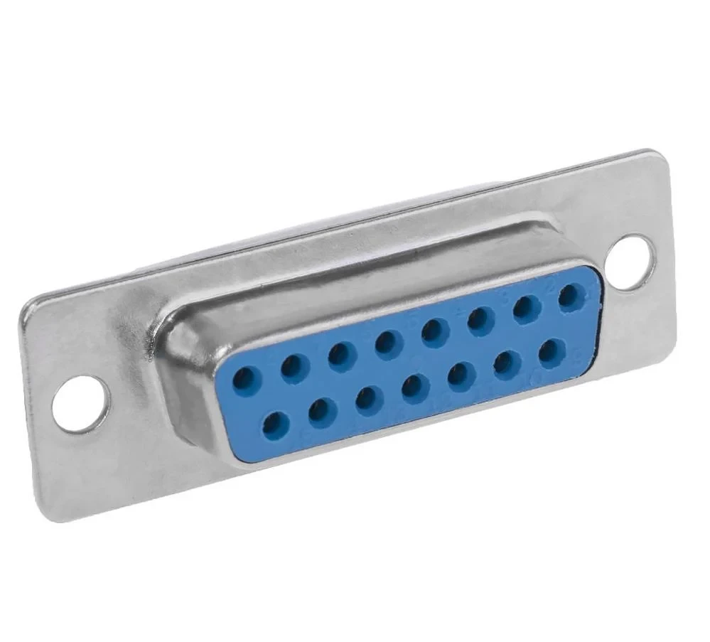 Разъем D-SUB гнездо 15-контактный под пайку двухрайдные контакты проверьте золото New Tide (Тайвань) DB-15F (000002772)