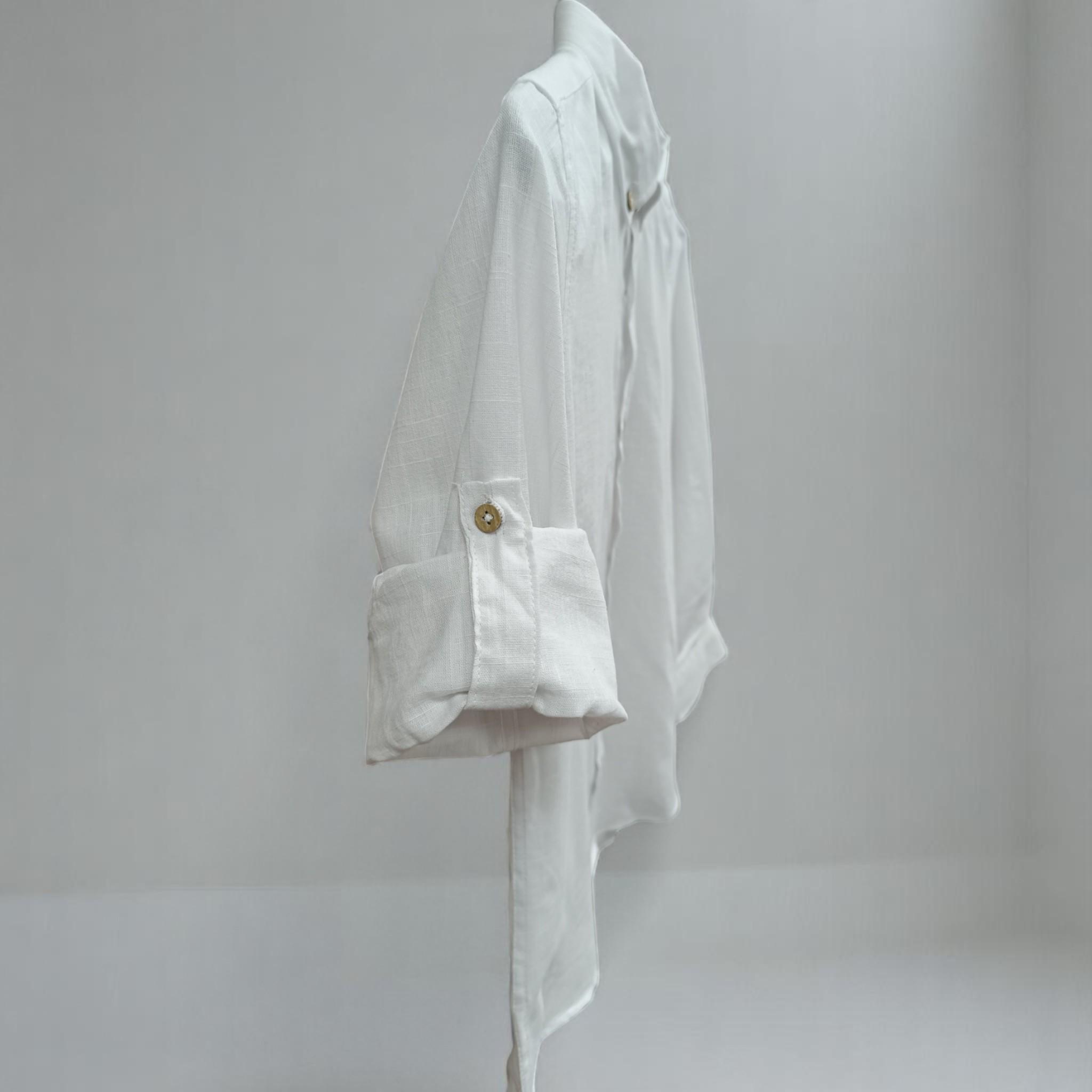 Сорочка для хлопчика Woorage 5469 лляна довгий рукав 122 см White (B_5469White/122) - фото 4