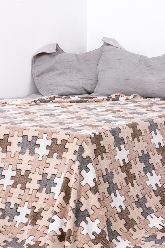 Покривало двобічне з мікрофібри з візерунком Носи Своє 200х230 см Мокко (18004)