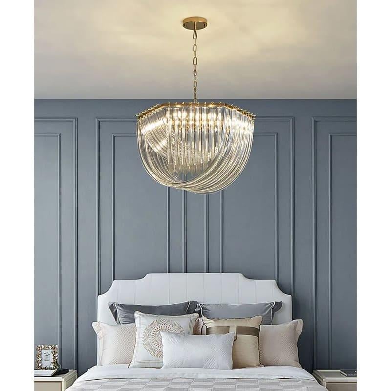 Люстра підвісна Newport із закрученими скляними трубками Ø 50 см Золотий (SA37-500 P)