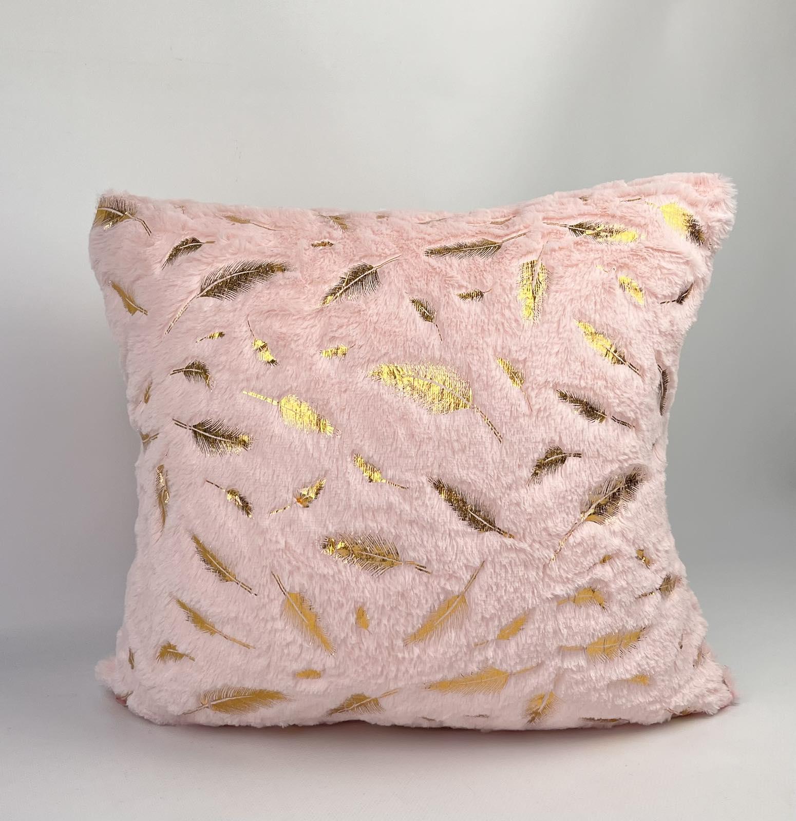 Наволочка велюрова Перо 40х40 см Pink (CN32623)