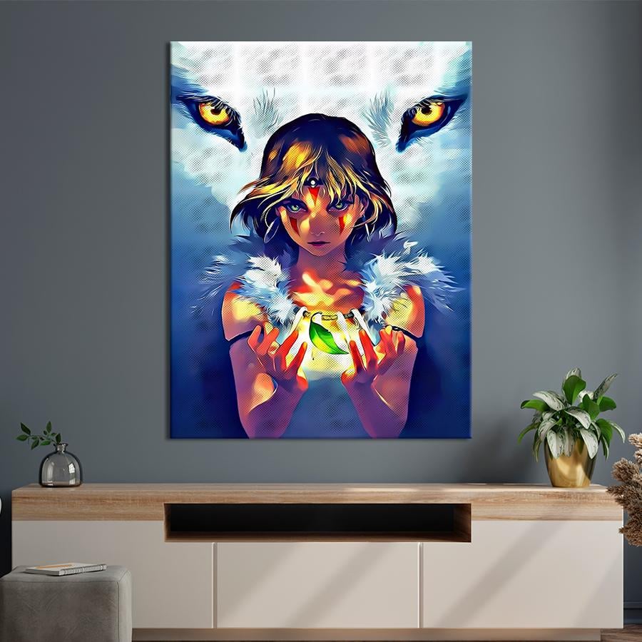 Настенний декор Загадочная Принцесса Мононоке 80x60 см (YA-50)