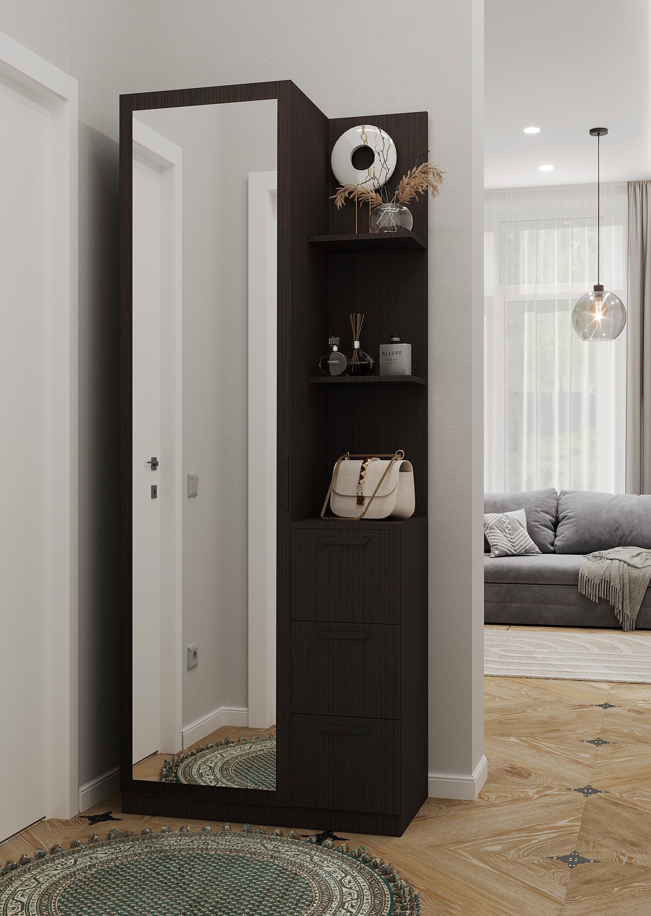 Вітальня з дзеркалом та полицями 200х80х40 см Венге магія - фото 1 Вітальня з дзеркалом та полицями 200х80х40 см Венге магія - фото 1