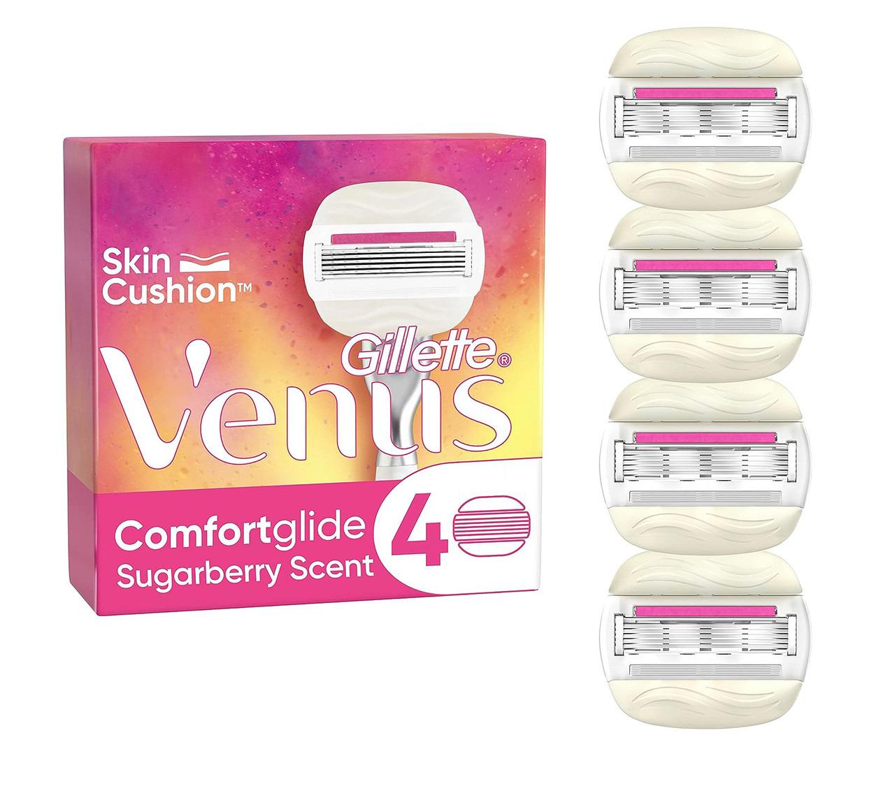 Картриджи для бритья сменные женские Venus ComfortGlide Sugarberry Scent With Olay с ароматом сладких ягод 4 шт. (12738339)