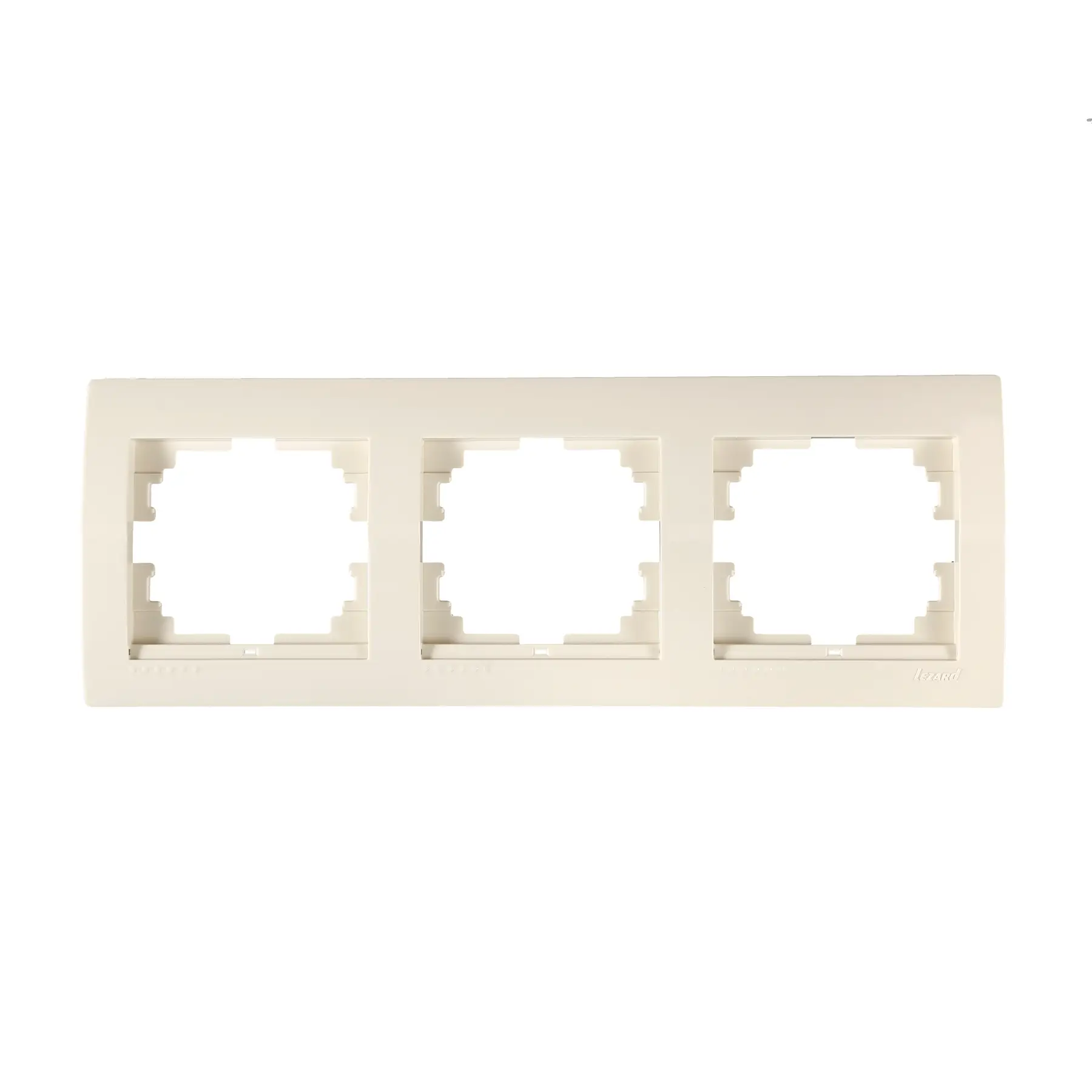 Рамка Lezard Deriy 3-местная горизонтальная Кремовый