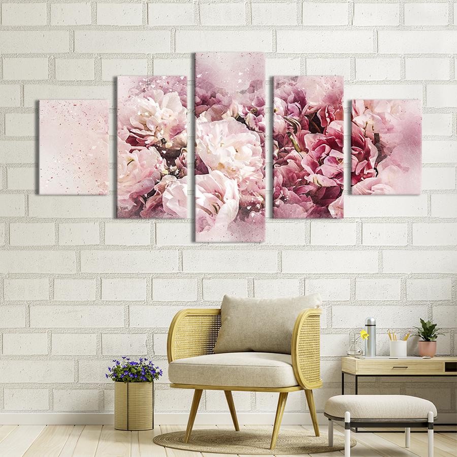 Картина на холсте Цветение пионов 162x80 см (859-52)