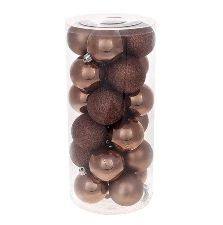 Набор шаров пластиковых новогодних 24 шт. D-6 см (13086)